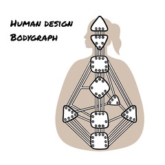 Human design bodygraph chart design. Nine energy centers