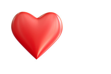 3d image. red volumetric heart as a symbol of love on a white background