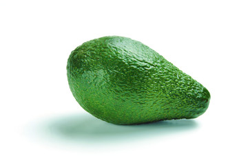 Ripe avocado on a pure white background