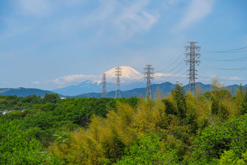 富士山と電線