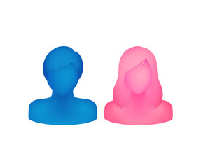 Abstract faceless person portrait illustration / male and female, Couple