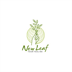 Growing Leaf Logo Design Vector Illustration Template Idea