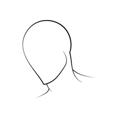 Hand drawn human head vector illustration. Abstract close up black and white line sketch.
