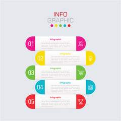 Business data visualization. Infographic element with icons and options or steps. Can be used for process, presentation, diagram, workflow layout, info graph, web design. Vector business template.