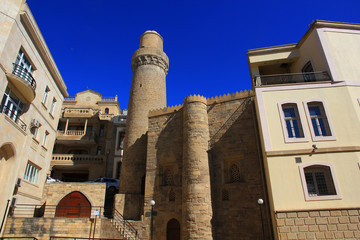 Unusual architecture of the old city of Baku. Azerbaijan.
