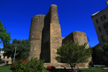 Unusual architecture of the old city of Baku. Azerbaijan.