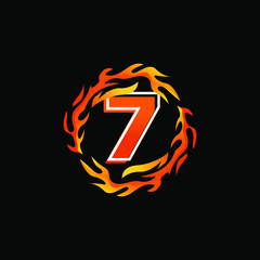 Initial Number 7 inside Fire Elements
