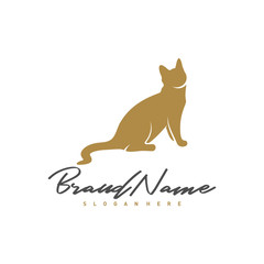 Cat logo vector design template, Silhouette Cat logo, Illustration