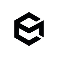 EM E M letter logo design vector