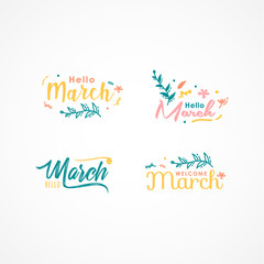 Hello March Banner Vector Design For Celebrate Moment