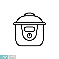 Slow cooking crock pot vector icon