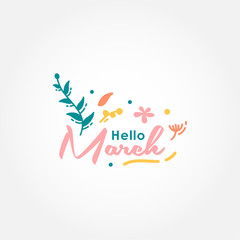 Hello March Banner Vector Design For Celebrate Moment