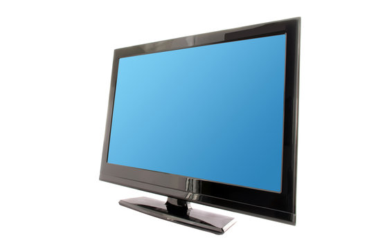 tv or monitor with blue screen isolated