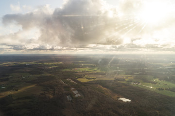 Estonia before sunset. View from the plane.