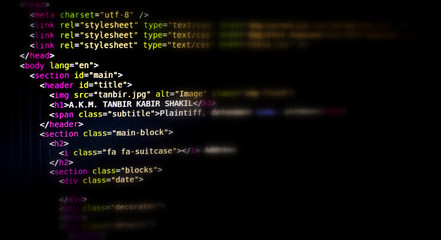 Dhaka,Bangladesh-February 26 , 2020 : Software computer programming code.