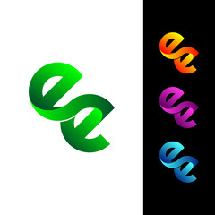 letter EE logo design vector