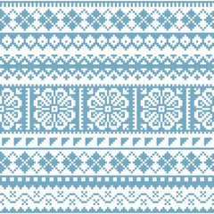 Fair Isle knit traditional vector seamless pattern, Scottush repetitive design, Shetland islands knitting style