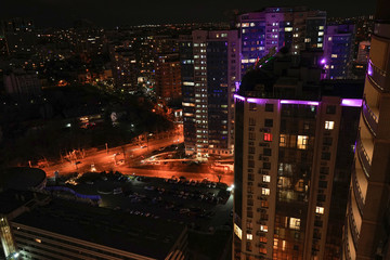 Fototapeta na wymiar Beautiful view of the night city from a skyscraper