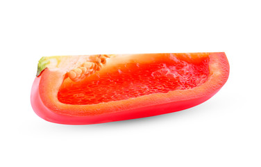 Red Sweet bell pepper (capsicum) isolated on white