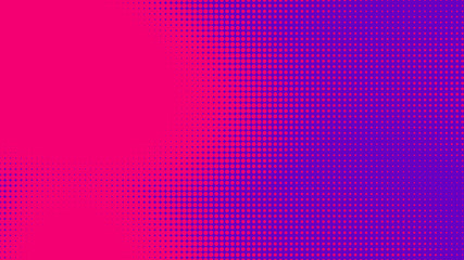 Dots halftone purple pink color pattern gradient texture with technology digital background. Pop art comics with nature graphic design.