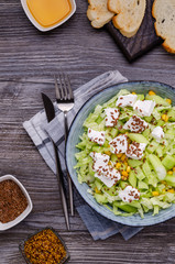Vegetable salad with feta cheese