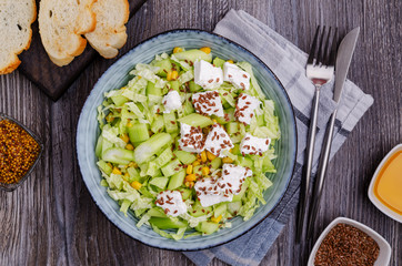 Vegetable salad with feta cheese