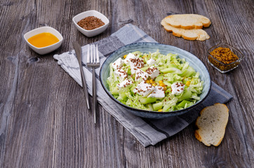 Vegetable salad with feta cheese