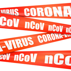 ribbon with text corona virus nCoV