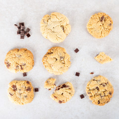 Vanilla biscuits with chocolate chips