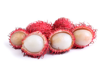 Rambutan and peeled rambutans