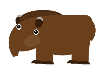 cartoon american scene with happy and funny tapir on white background - illustration