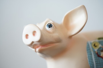 Sparschwein vor einer weißen Wand