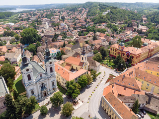 aerial view of the city Sremski Karlovci