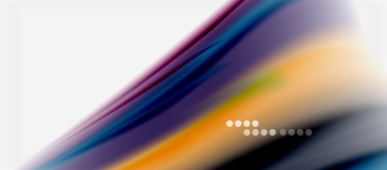 Wave lines abstract background, smooth silk design with rainbow style colors. Liquid fluid color waves. Vector Illustration