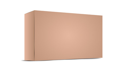 Realistic brown empty cardboard package box template. Cardboard boxes with shadows for branding your products.