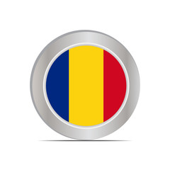 The national flag of Romania is isolated in official colors.