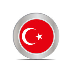 The national flag of the Republic of Turkey is isolated in official colors.