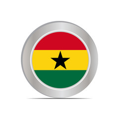 The national flag of the Republic of Ghana is isolated in official colors.