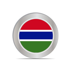 The national flag of the Republic of Gambia is isolated in official colors.
