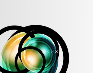 Naklejka premium Abstract background - glossy glass bubbles, abstract sphere shapes. Vector Illustration For Wallpaper, Banner, Background, Card, Book Illustration, landing page
