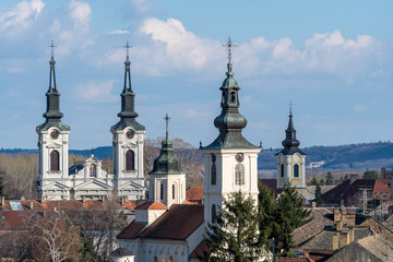Fototapeta na wymiar Church towers in Sremski Karlovci