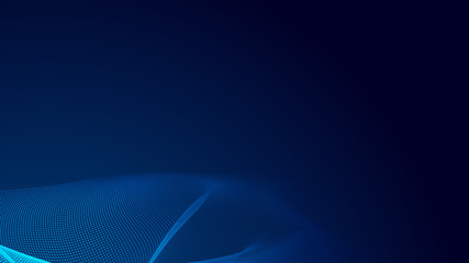 Dot blue wave light screen gradient texture background. Abstract  technology big data digital background. 3d rendering.