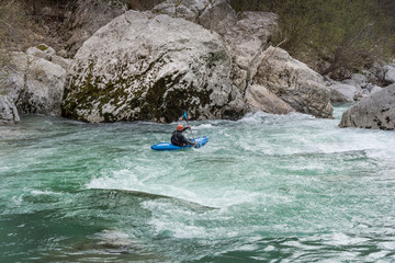 Kajakfahrn auf der Soca, Slowenien