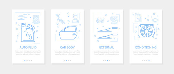 Vector four vertical mobile banners for auto service - 04