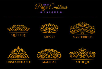 Calligraphic Luxury line logo. Flourishes elegant emblem monogram. Royal vintage divider design