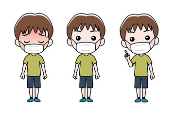 マスクをした男の子