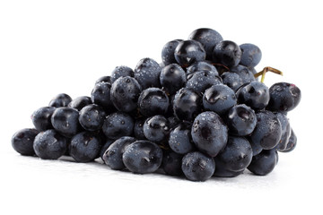 Black grape isolated on white