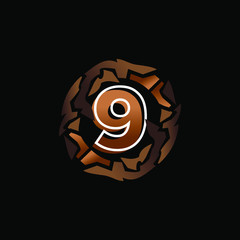 Initial Number 9 inside Earth Element