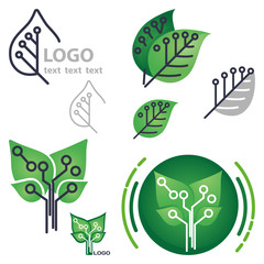 logo nature leaves green environmental technology