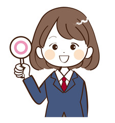 女性、学生、正解